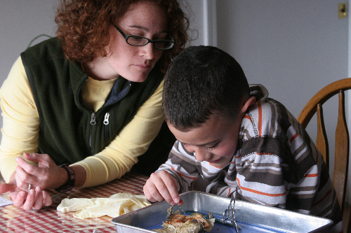 child with tutor